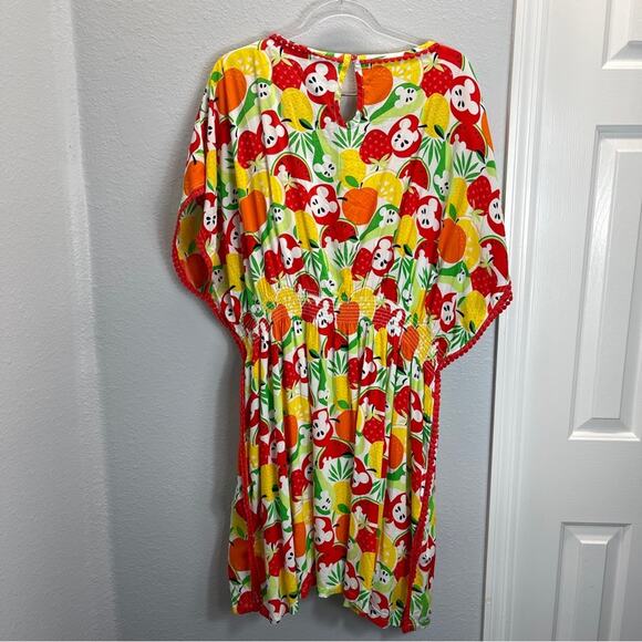 Disney Caftan Hidden Mickey Fruit Kaftan L Coverup Disney Parks - Picture 12 of 13